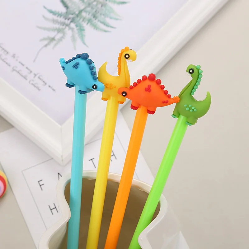 4 Pcs Cute Dinosaur Gel Pen School Office Kawaii Supply Novelty Creative Cartoon Stationery Lovely Funny Pens