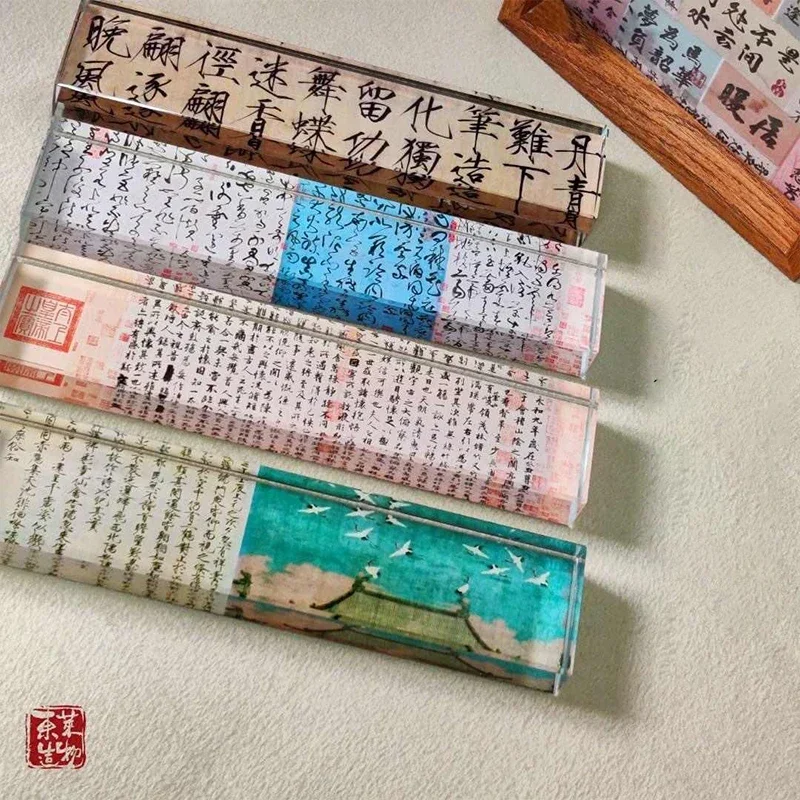 

Calligraphy Paperweight Glass Chinese Painting Writing Paper Calligraphy Supplies Desk Decor Tools Home Office School Supplies