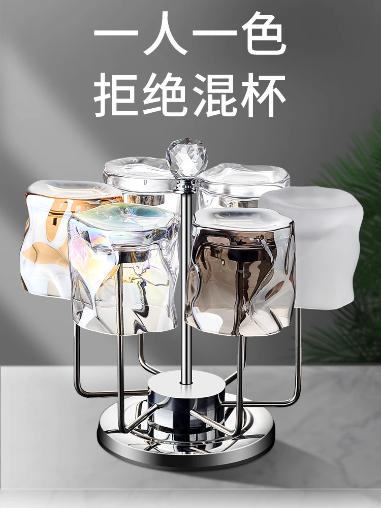 

Creative family cup set light luxury tea cup glass home simple modern living room