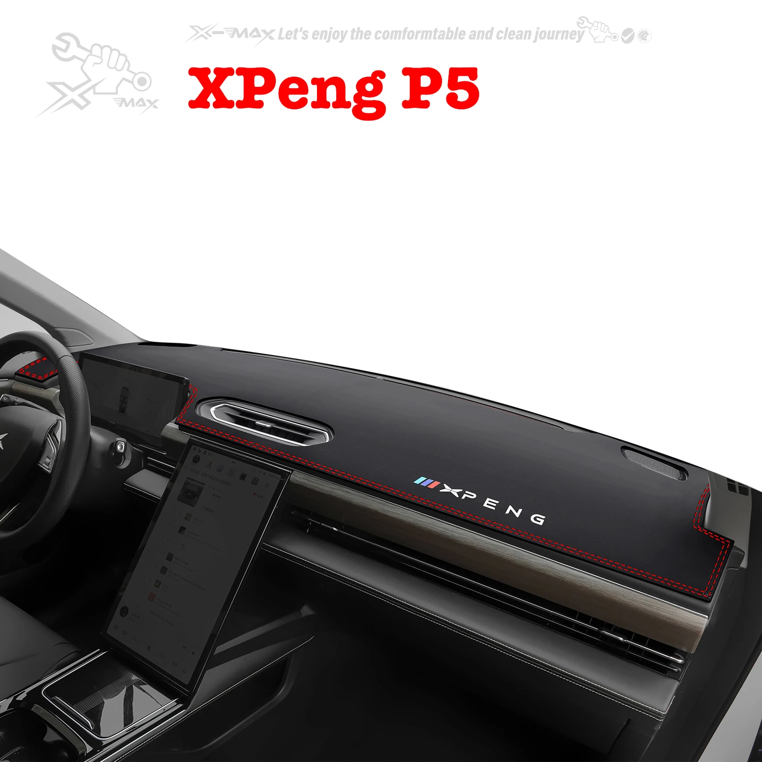 

Left-hand Drive Car Dashboard Mat For XPeng P5 2021-2024 Light Blocking Pad Center Console Dash Mat Sunshield protector