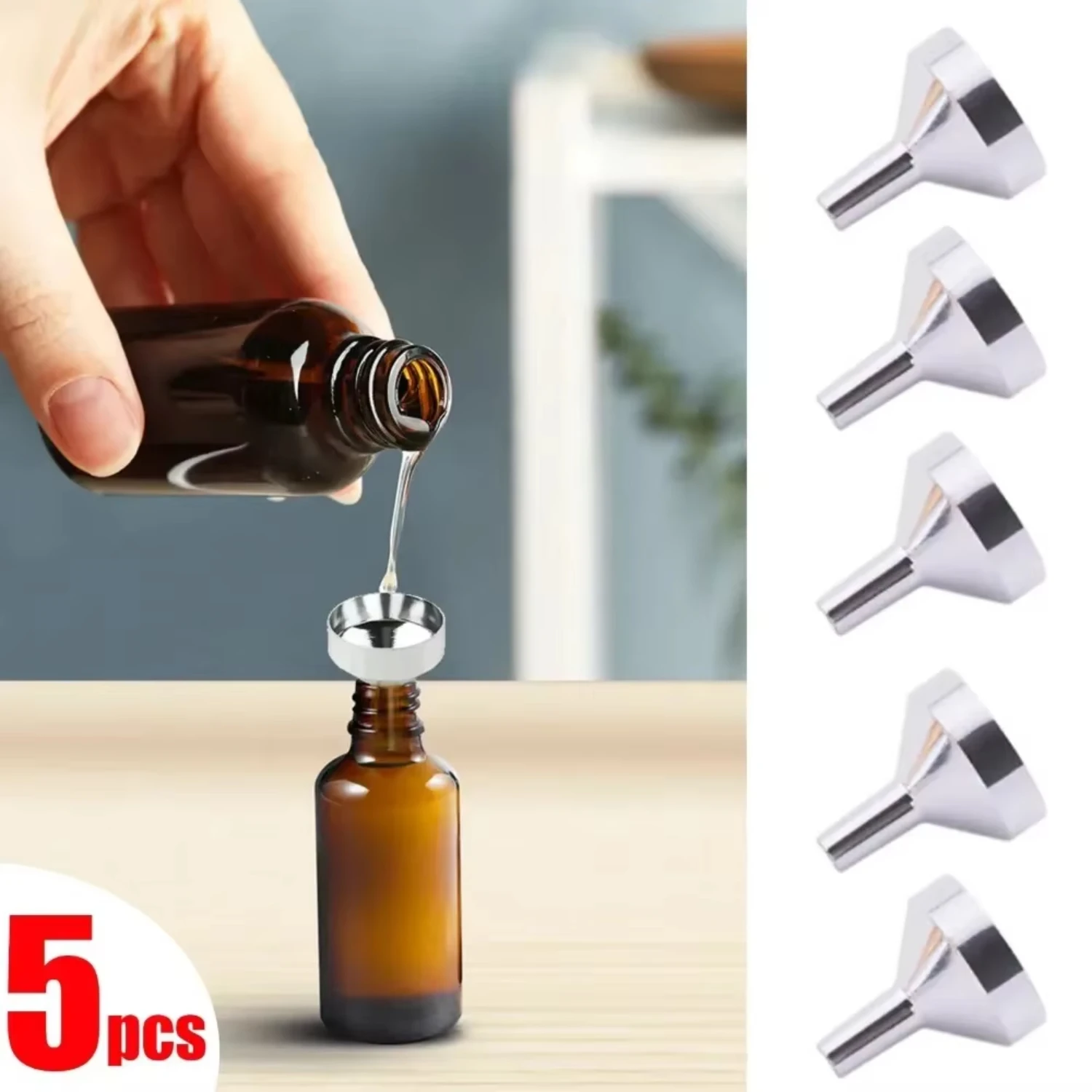 Stainless steel mini funnel kitchen oil liquid funnel, with separate filter, wide mouth funnel, Canning
