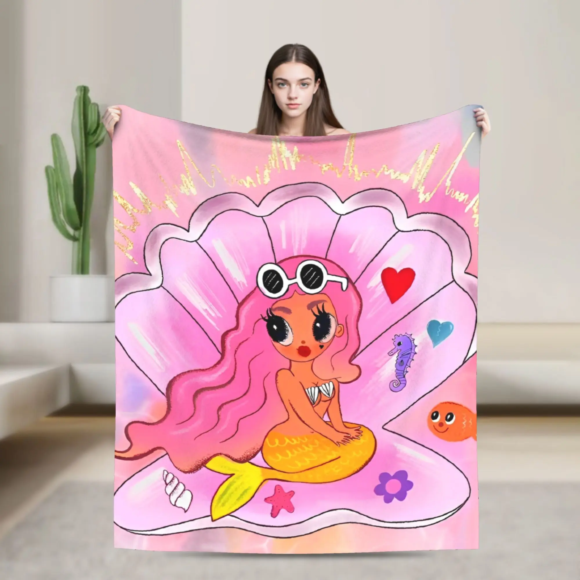 Karol G Album Blanket  Fleece Novelty Breathable Throw Blankets for Bed Sofa Summer