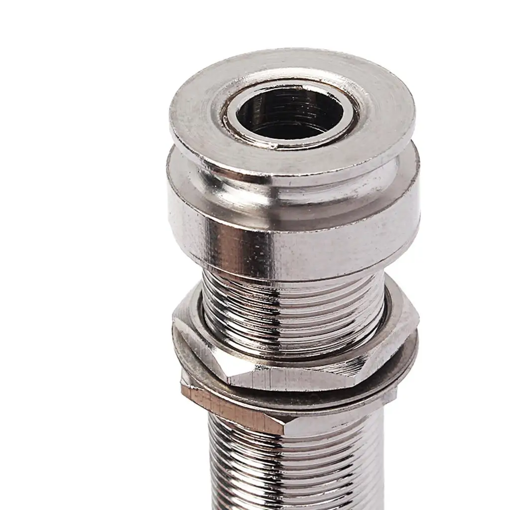 Copper Guitar Socket Plug Jack 6.35mm Mono Input Output Connector Electric Sockets Accessory for Electric Guitar Maintenance