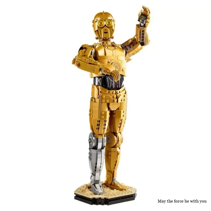 1140 قطعة MOC 75398 حروب الفضاء C-3PO Droid الشكل عمل نموذج اللبنات ديكور المنزل الجمعية ألعاب تعليمية هدية للأطفال