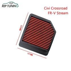 Air Filter Fits for Honda Civic Crossroad FR-V Stream 1.8L Cold Air Intake Filters High Flow OE 17220-RNA-Y00 Washable Reusable