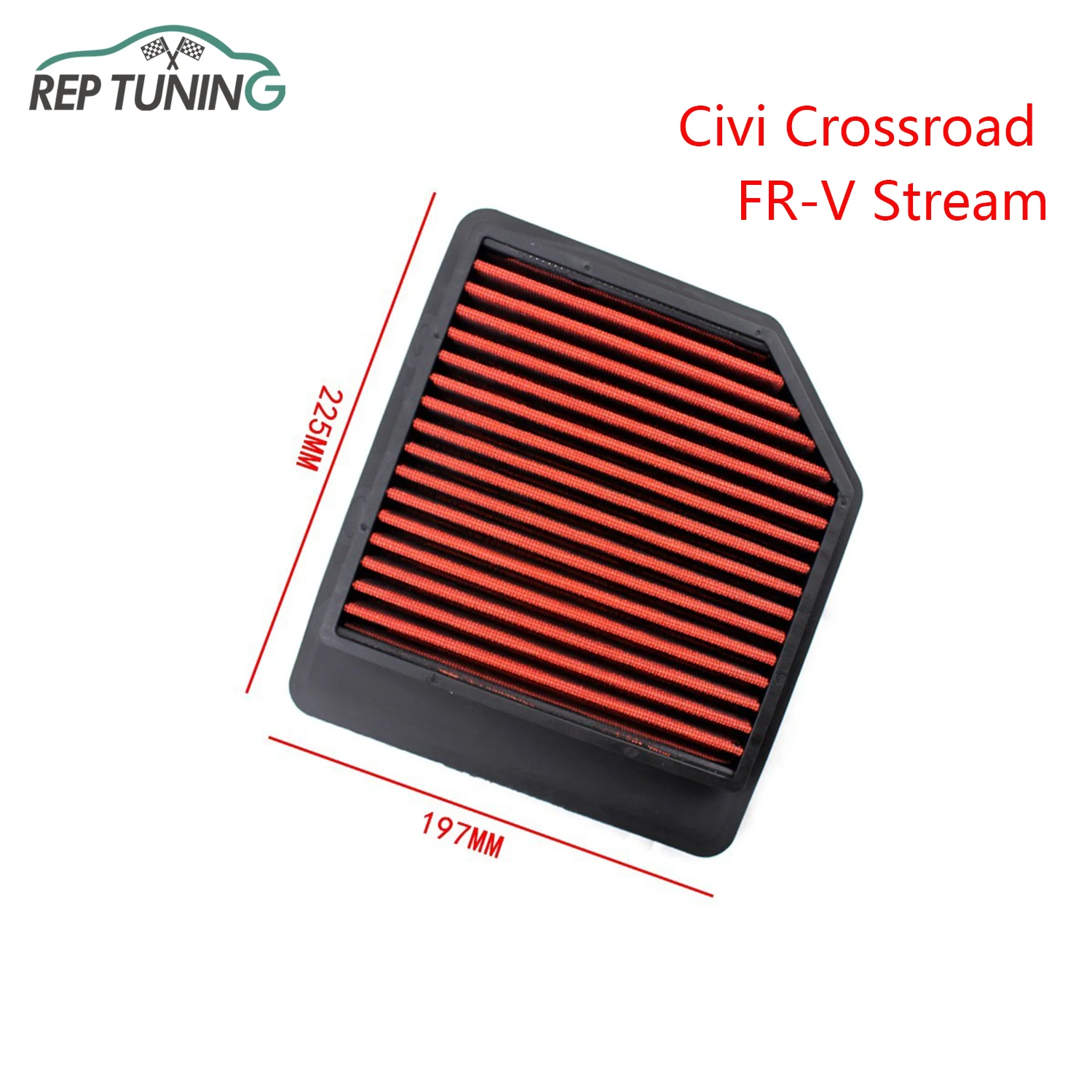 Air Filter Fits for Honda Civic Crossroad FR-V Stream 1.8L Cold Air Intake Filters High Flow OE 17220-RNA-Y00 Washable Reusable