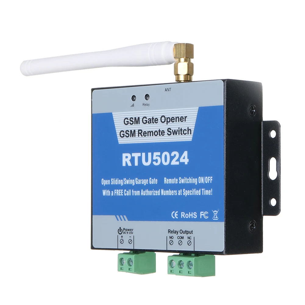 RTU5024 GSM interruptor de relé de apertura de puerta Control remoto inalámbrico acceso de puerta antena larga llamada gratuita abridor de puerta 850/900/1800/1900MHz