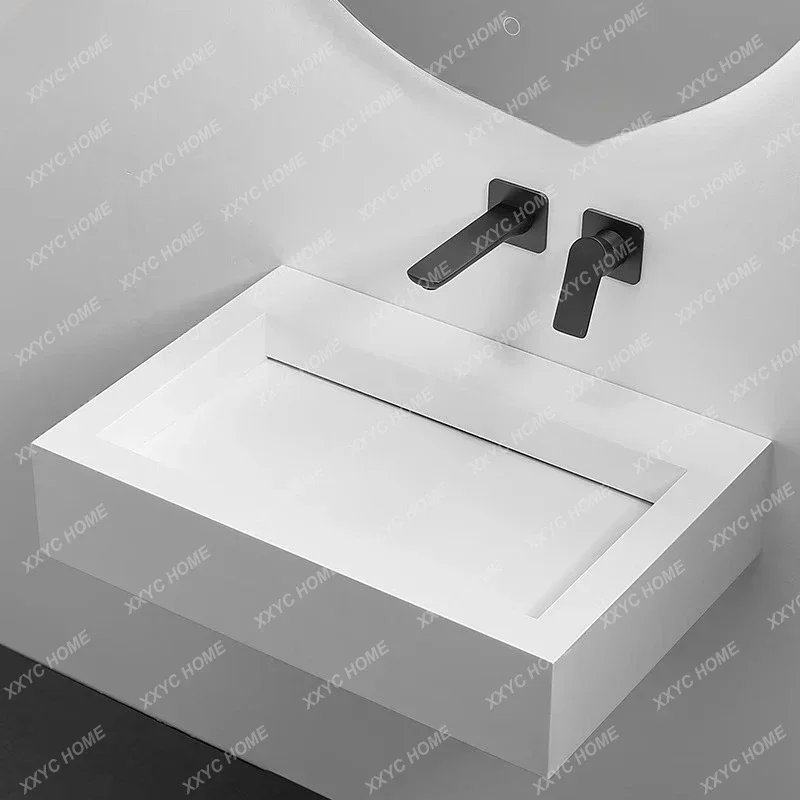 Italian artificial stone integrated household simple small apartment washbasin wall-mounted washstand new model
