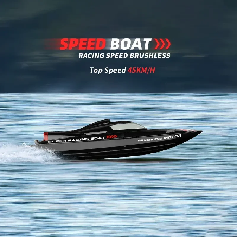 WLtoys Brushless RC Boat High Speed Racing Ship with LED Anti-Capsize Design Low Battery Alarm Remote Control Speedboat Toy