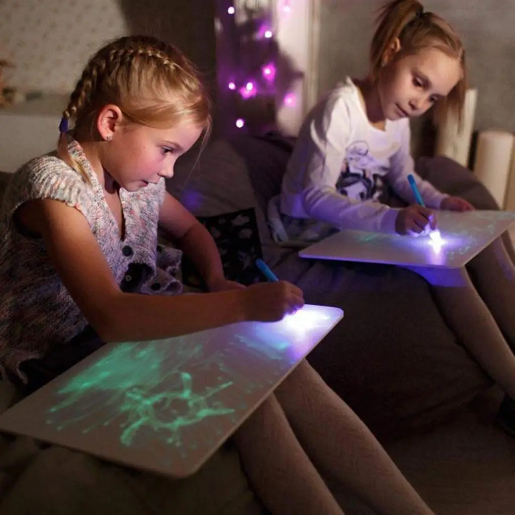 

Kids Glow Paint Drawing Tablet LED Doodle Pad Creative Art Board for Drawing Projector Activities