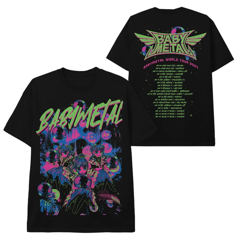 Camisetas Cortas Holgadas de Estilo Retro Rock Anime del Grupo Japonés de Metal BABYMETAL 2026 para Hombre y Mujer