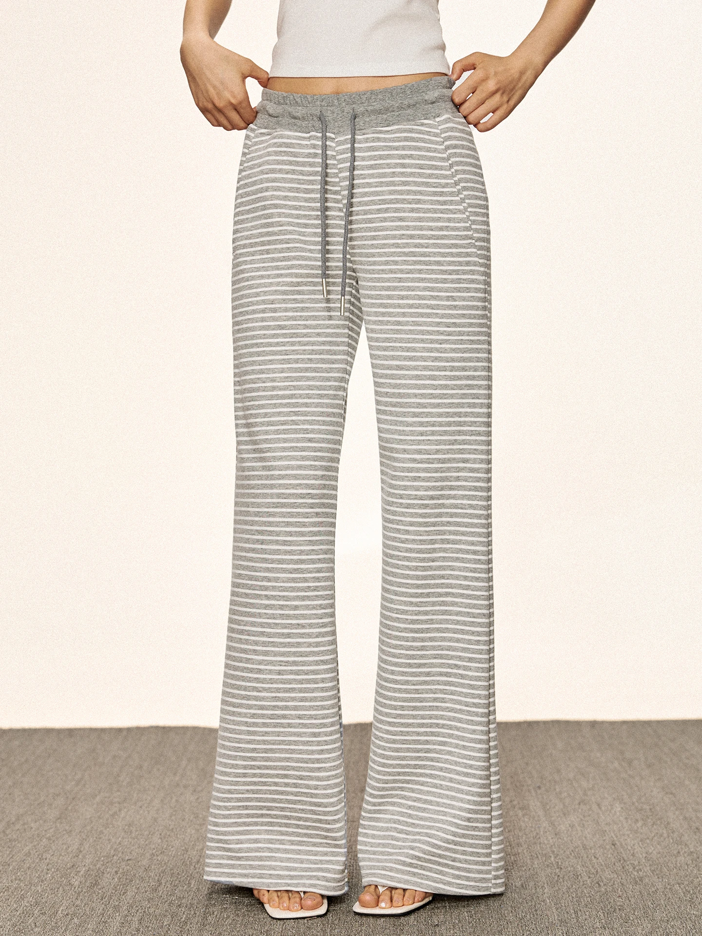 

Американские ретро-брюки в полоску на шнурке, женские спортивные брюки, широкие брюки с низкой талией, повседневные брюки для женщин