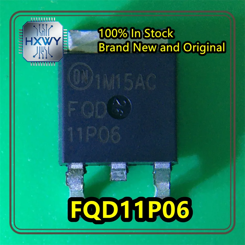 (10/50 pieces) Brand new original FQD11P06 11P06 P-channel MOSFET 9.4A 60V TO-252 In stock Electronic equipment