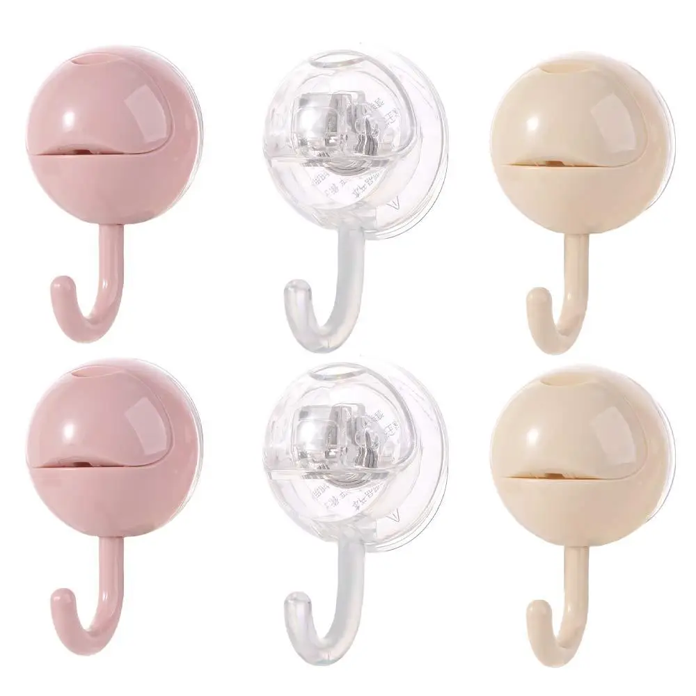 

2Pcs Convenient Plastic Suction Cup Hook No-drill Decorative Clothes Towel Storage Hook Removable Reusable Towel Hanger Kitchen