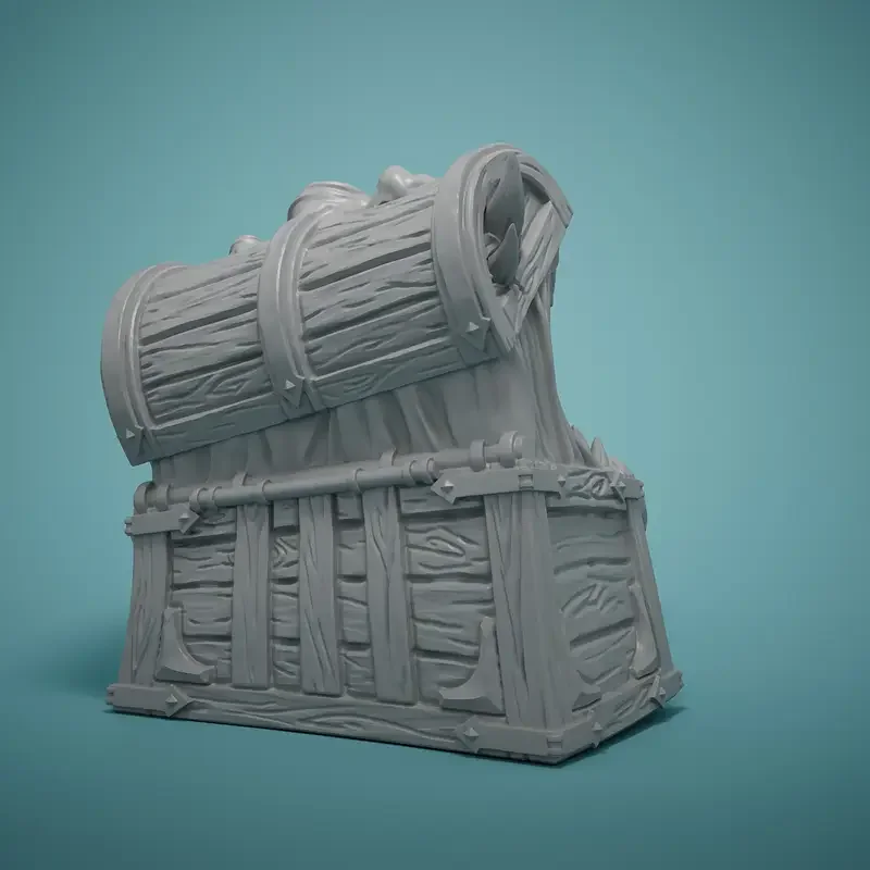 Durable ABS Resin 3D Printed Chest Mimic Miniature - Easy Paint, Perfect for D&D & Pathfinder Tabletop RPGs, Ideal Room Decor