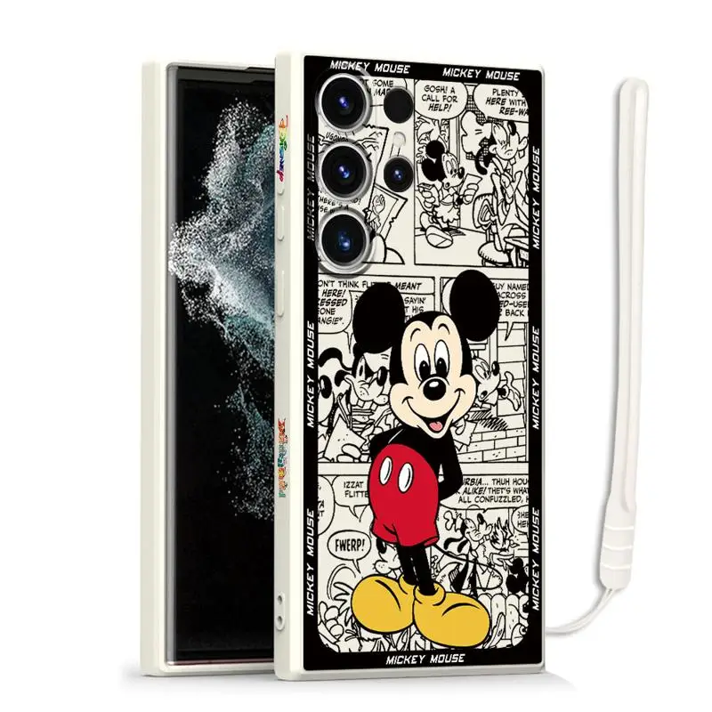 Coque de téléphone en microcarence avec bords de dessin animé, coque liquide mignonne pour Samsung Galaxy S24 S23 S22 Ultra S20 FE Note 20