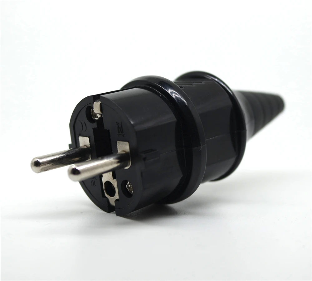 EU Schuko Plug Adapter IP44 Industry 250V10A Type F Male Replacement Outlets Rewireable Electeical Connector For Power Extension