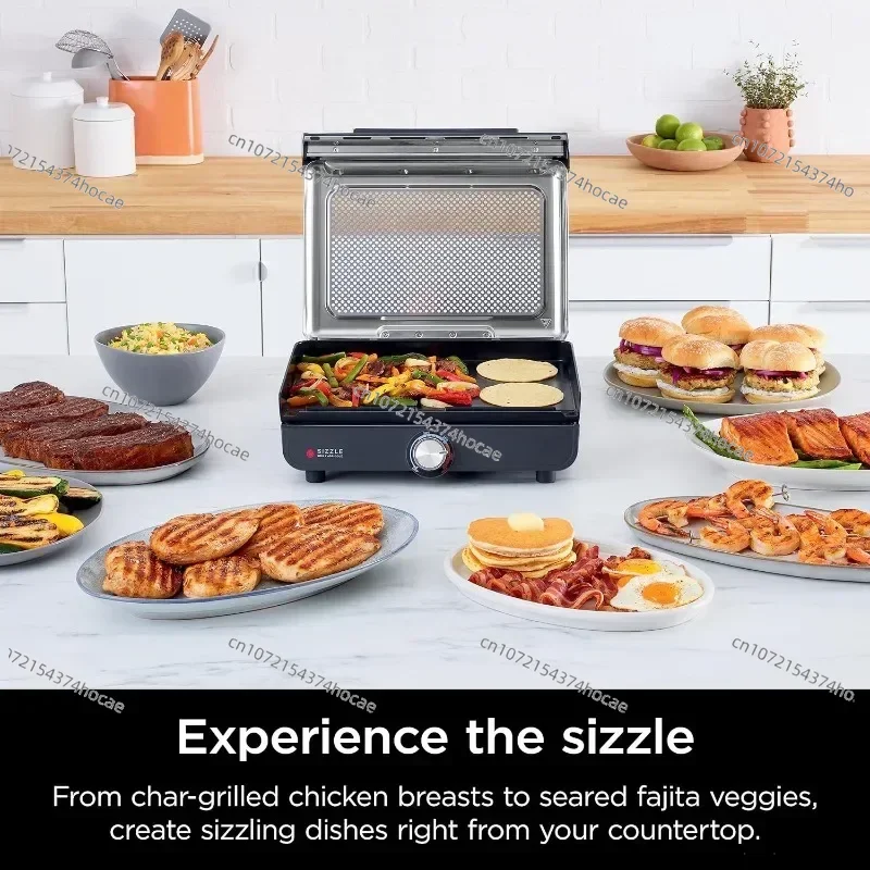 Smokeless Indoor Grill & Griddle, 14'' Interchangeable Nonstick Plates