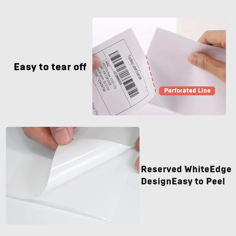 4x6 inci label termal langsung 500 label Per bertumpuk-label perekat kuat tahan terhadap air & minyak untuk label pengiriman