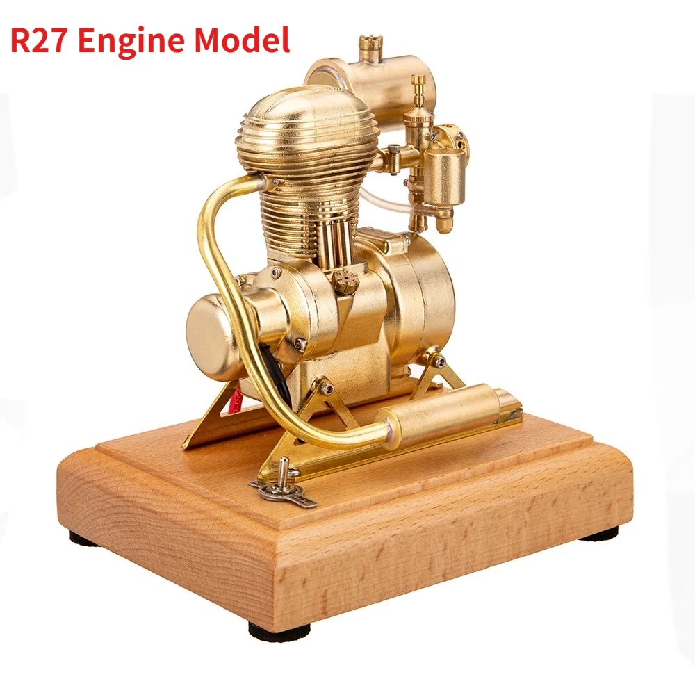 

R27 Vertical Single Cylinder Engine Model 1.6cc Metal Four-stroke Motorcycle Engine Model Toys Experimental Teaching Aids Gift