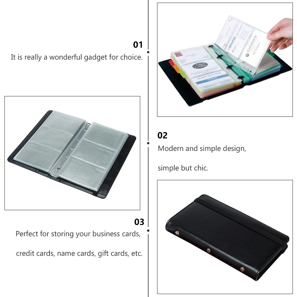 

Ciieeo 1pc Business Card Holder Case PU Pouch with Strap Name Card Album Portable Card Purse Organizer