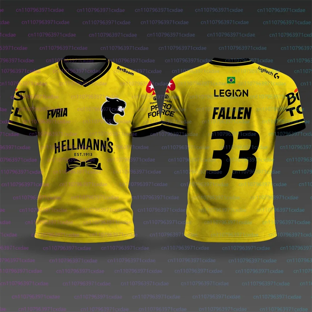 2026 Hot Gaming Men's T-Shirt, CS2 Team Training Jersey Furia, 3D Printed Men's Uniform, Short-Sleeve Fallen T-Shirt