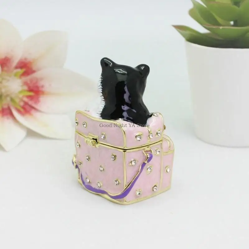  Sturdy Electroplated Kitten Shaped Multifunctional Vanity Display Box