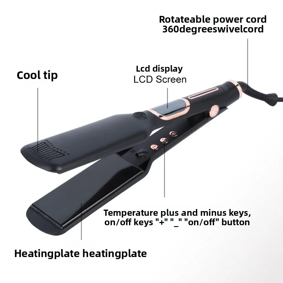 

Best Seller Wide Hair Straightener MCH Liquid Crystal Digital Display Straight Plate Clip Negative Ion Arc Splint