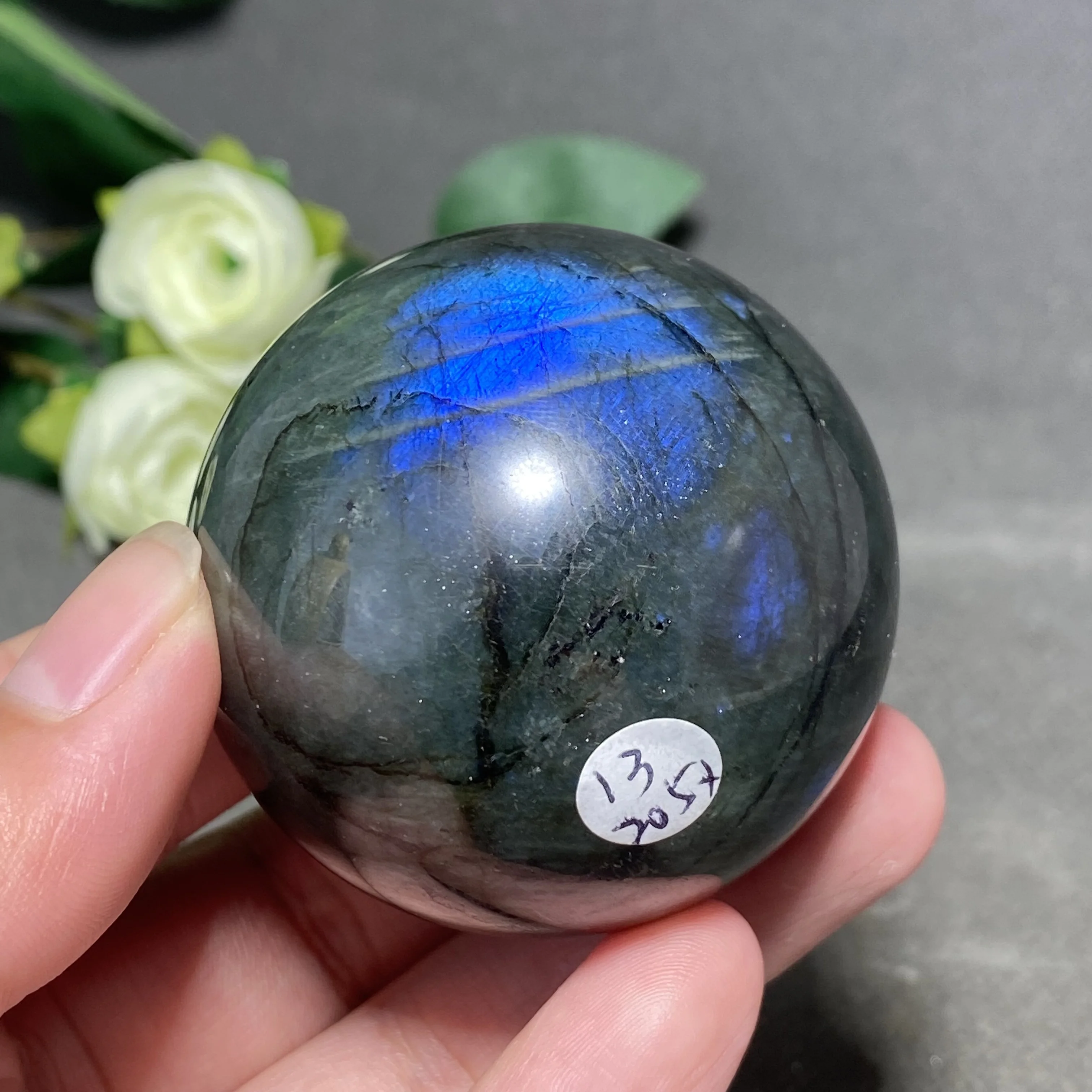 Natural Labradorite Crystal Ball, Which Can Be Used as a Home Decoration. Comes with a Base. view 5