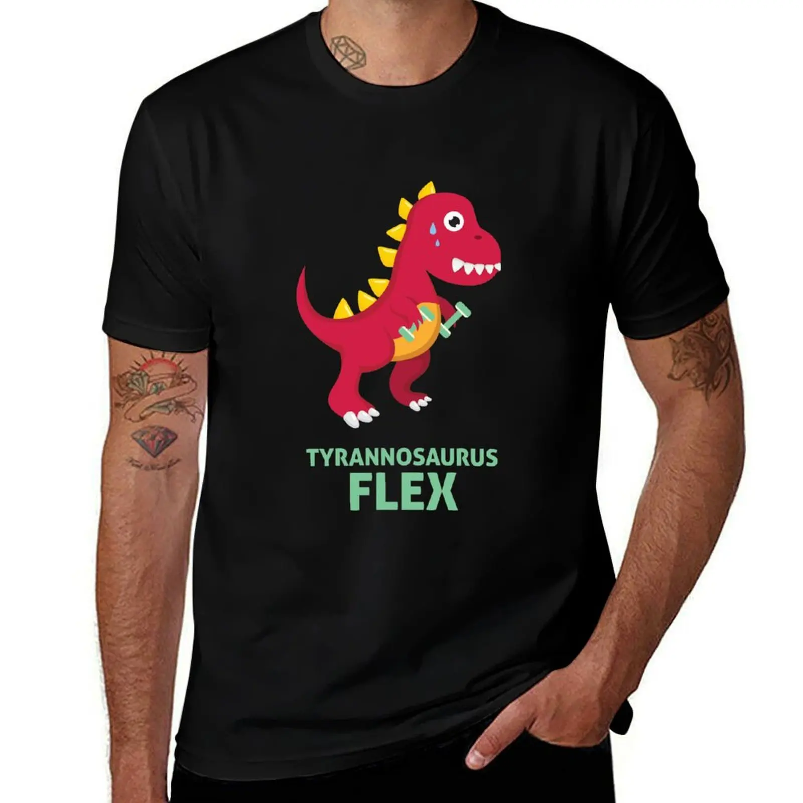 Tyrannosaurus Flex - Gym T-Rex Dinosaur T-Shirt Odor Resistant Short Sleeve Top