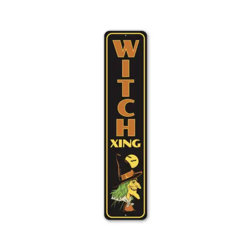 

1п, металлический знак Witch Crossing