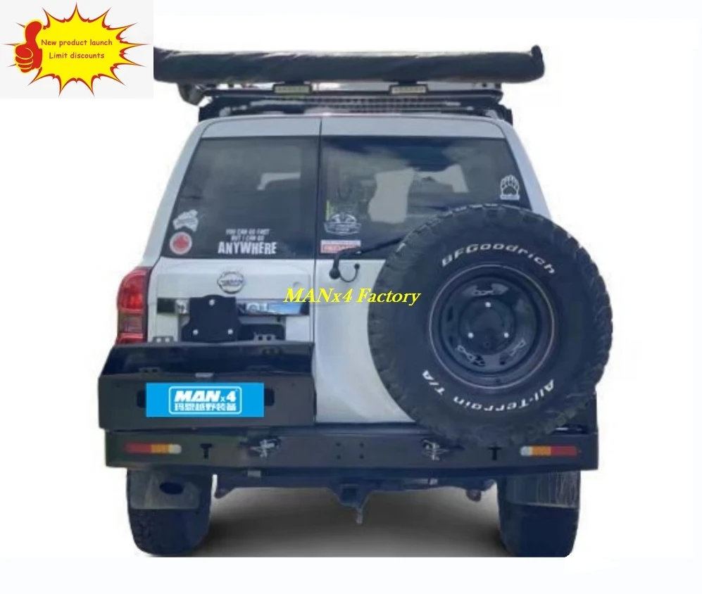 

MANx4 Off-Road Steel Bumper Rear Bumper for Patrol Y61 2005+ GU