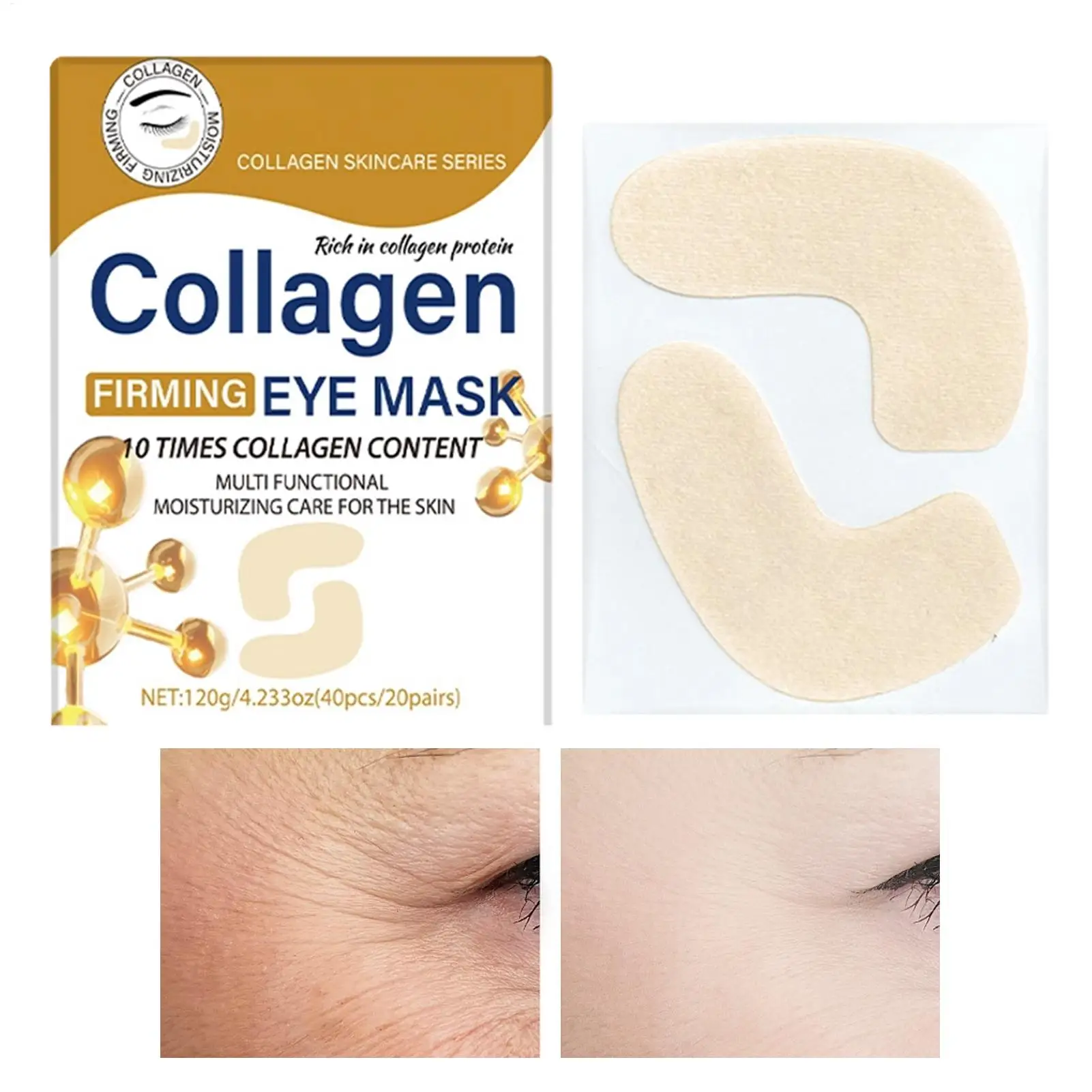 20 pairs of collagen-firming eye masks Lifting Hydrating Brightening Deep Moisturizing Eye Patches Overnight Under Eye Patches