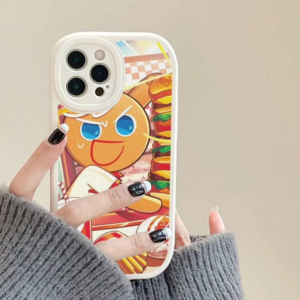 ゲームC-クッキーランキングダム iPhone 16 15 14 13 12 11 Pro Max Plus用レザー耐衝撃カバー