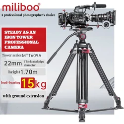 Miliboo-trípode profesional MTT609A para cámara, cabezal hidráulico de alta resistencia, para videocámara/DSLR, soporte de vídeo, carga máxima de 15 kg