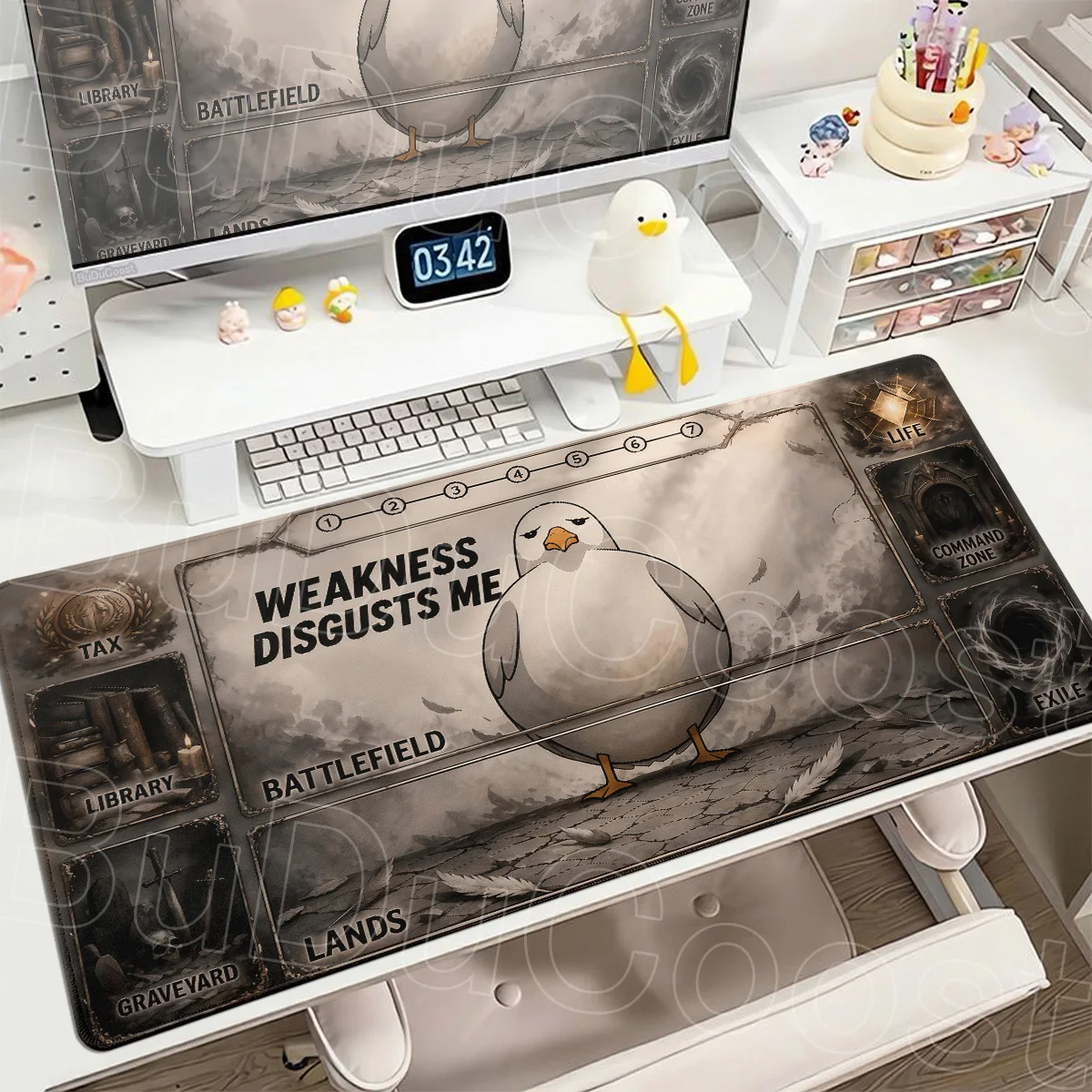 Cute The Dove Of Peace Card Game Funny Playmat 70x35cm MTG TCG Office Table Pad For Work Gaming Magic Gathering Laptop Mouse Mat