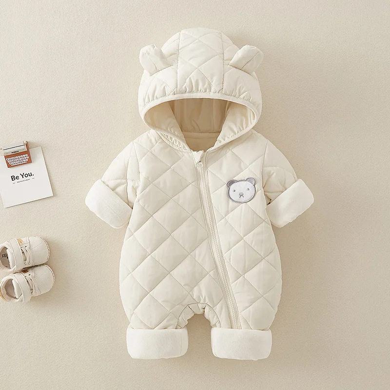 

Baby clothes Autumn and winter thickened baby onesie Baby quilted warm clothes children's outing clothes crawling clothes