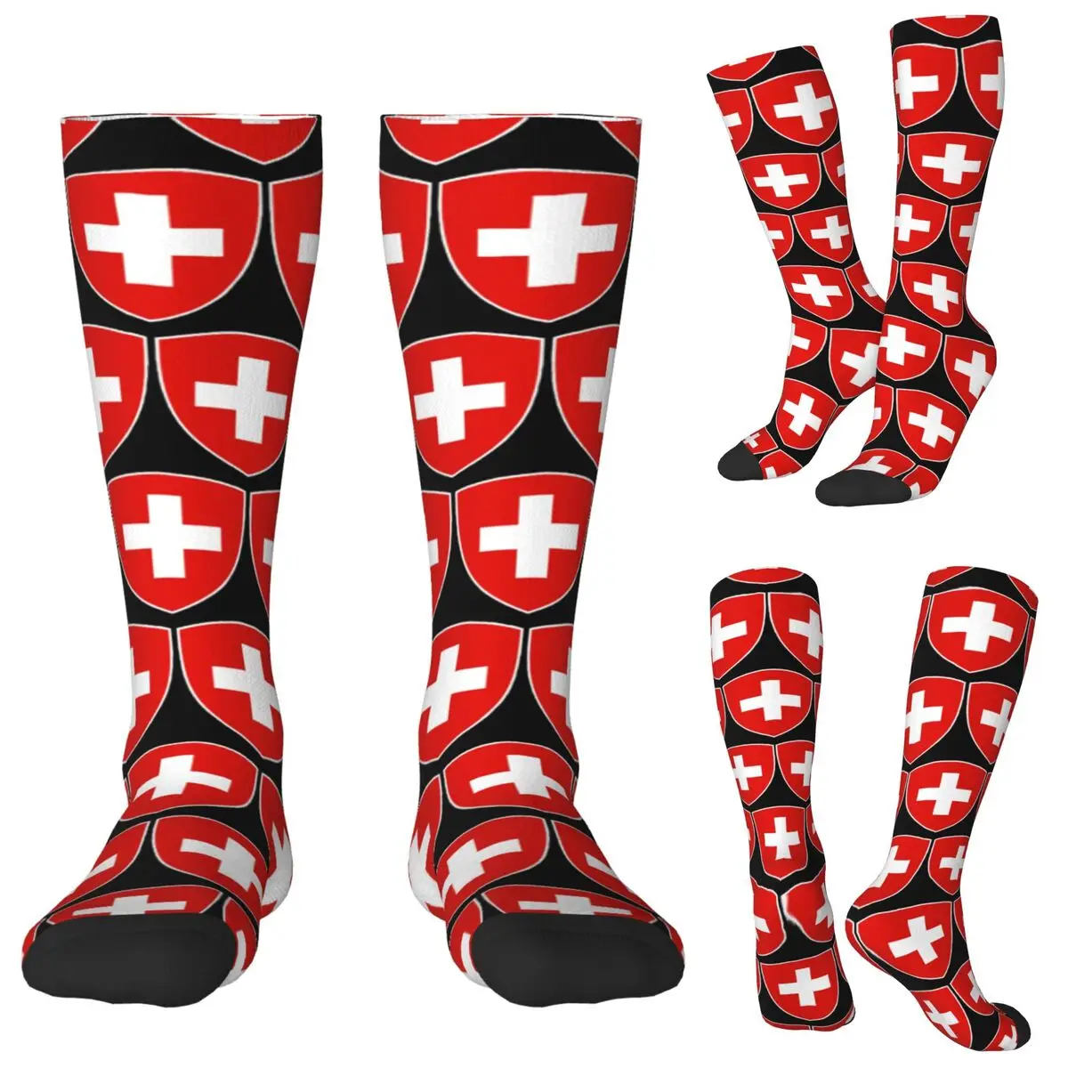 Coat Of Arms Of Switzerland Flag Socks Harajuku Stockings All Season Long Socks Accessories for Unisex Birthday Present