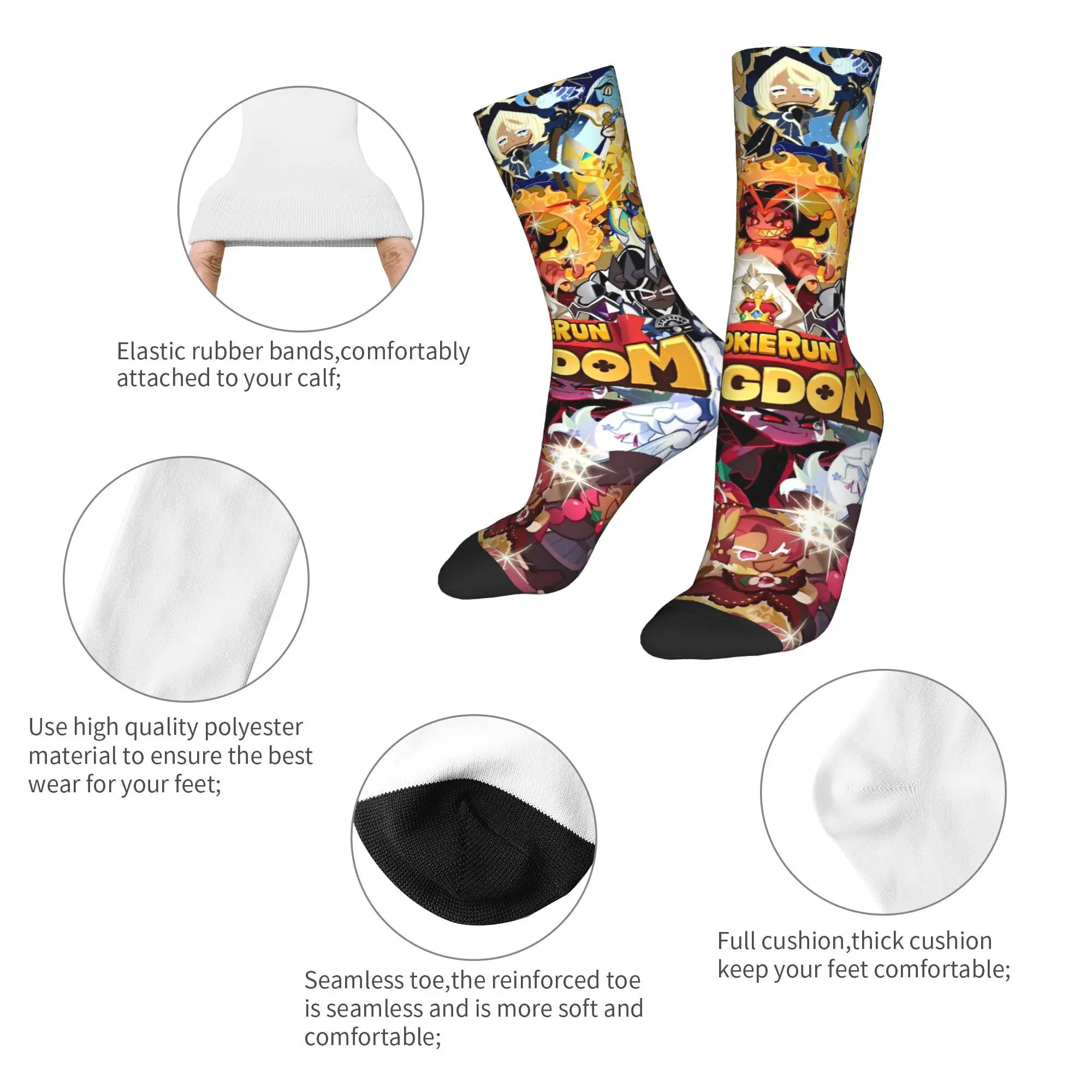 كوكي تشغيل المملكة لعبة الجوارب جوارب مخصصة عدم الانزلاق الرجال الجوارب مريحة الخريف مضحك الجري الجوارب