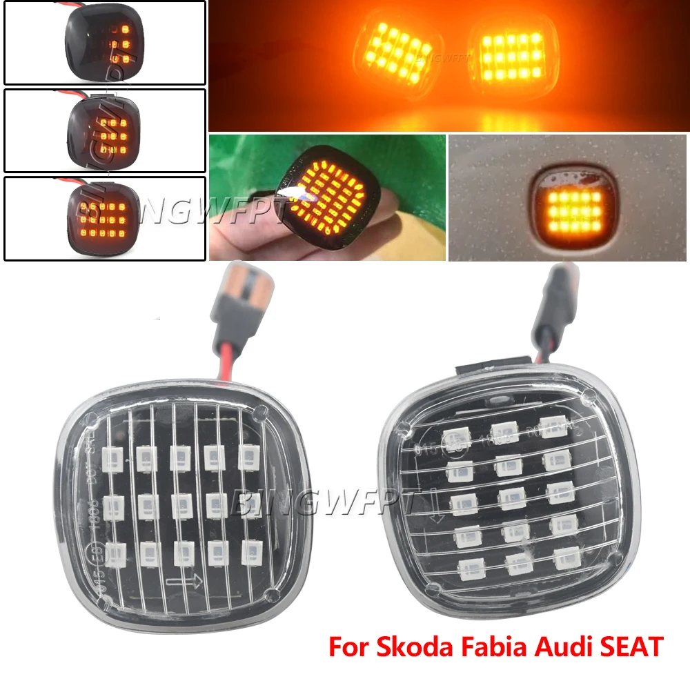 

1Pair Dynamic Flowing LED Side Marker Turn Signal Light For Skoda Fabia Octavia MK1 Mk2 For Audi A3 A4 B5 A8 For SEAT