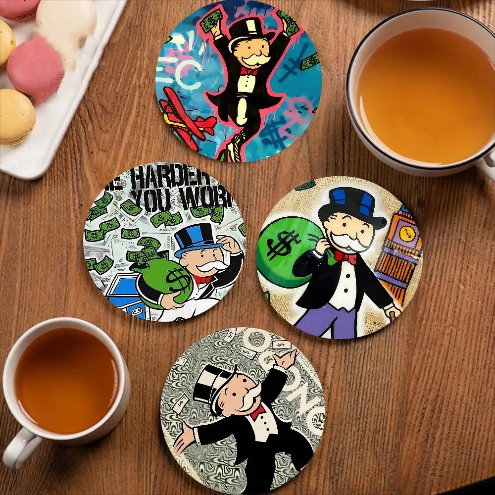 Dollar Aalec MonopolyS Round Coasters Insulated Durable Cups Coffee Coaster Plate Mats Home and Decoration Kitchen Utensils