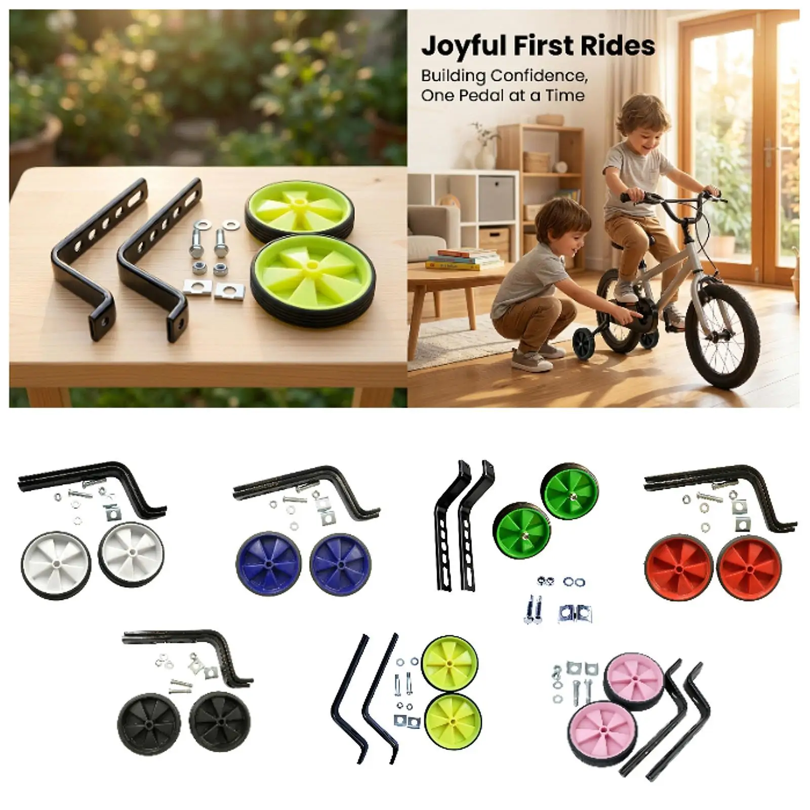 12 20 Inch Children Bicycle Training Wheels Adjustable Balance Support Kit for Safe Kids Learning Ride