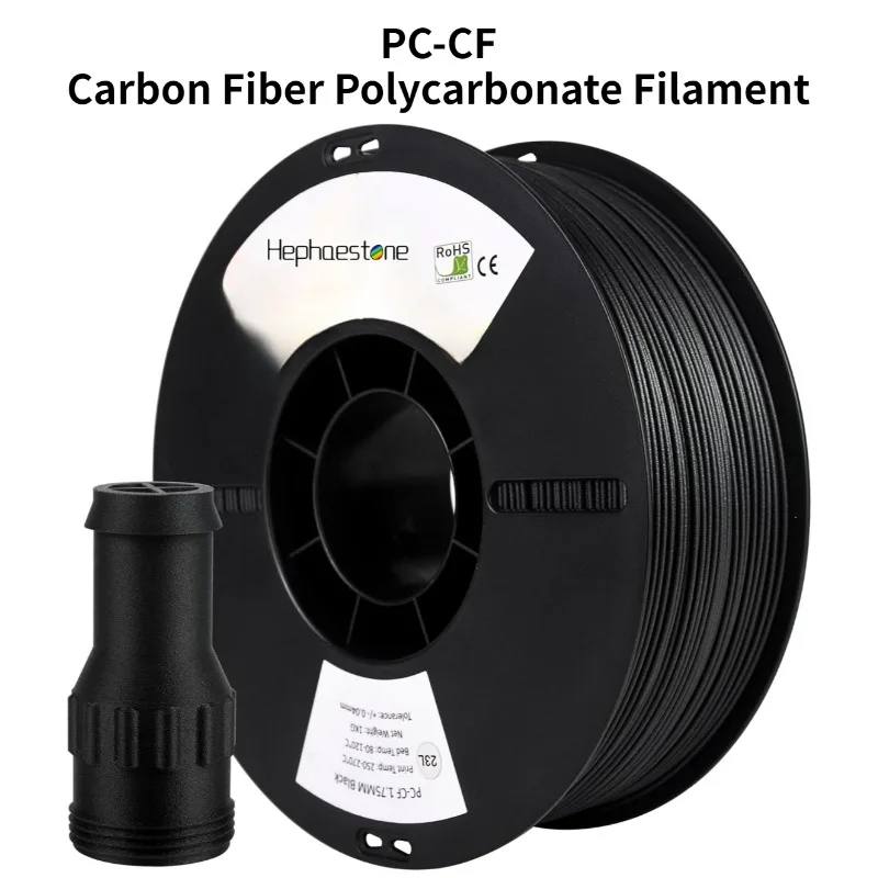 PC Carbon Fiber,PC-CF Carbon Fiber Polycarbonate Filament 1.75mm,Excellent Strength, Rigidity and Heat Resistance Filament 1kg