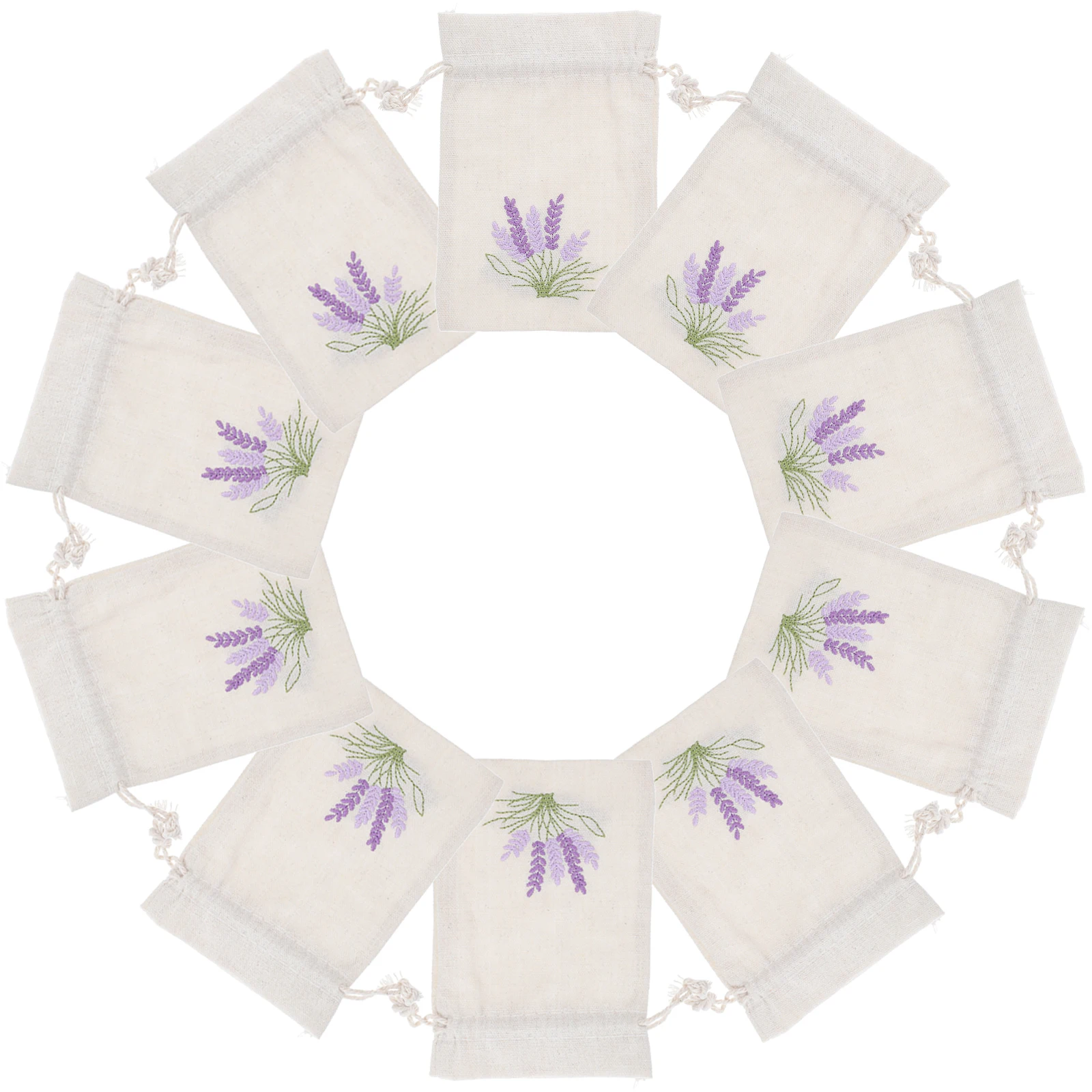 10 Pcs Empty Sachet Lavender Bags Small Drawstring Closet Air Freshener Fragrance Storage Jewelry Pouch Flower Box Dried