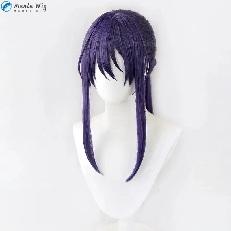 Game Souma Kanzaki ES Cosplay 75cm Dark Purple Heat Resistant Synthetic Hair Halloween Wigs + Wig Cap vc;'67gk;'9 - view 3