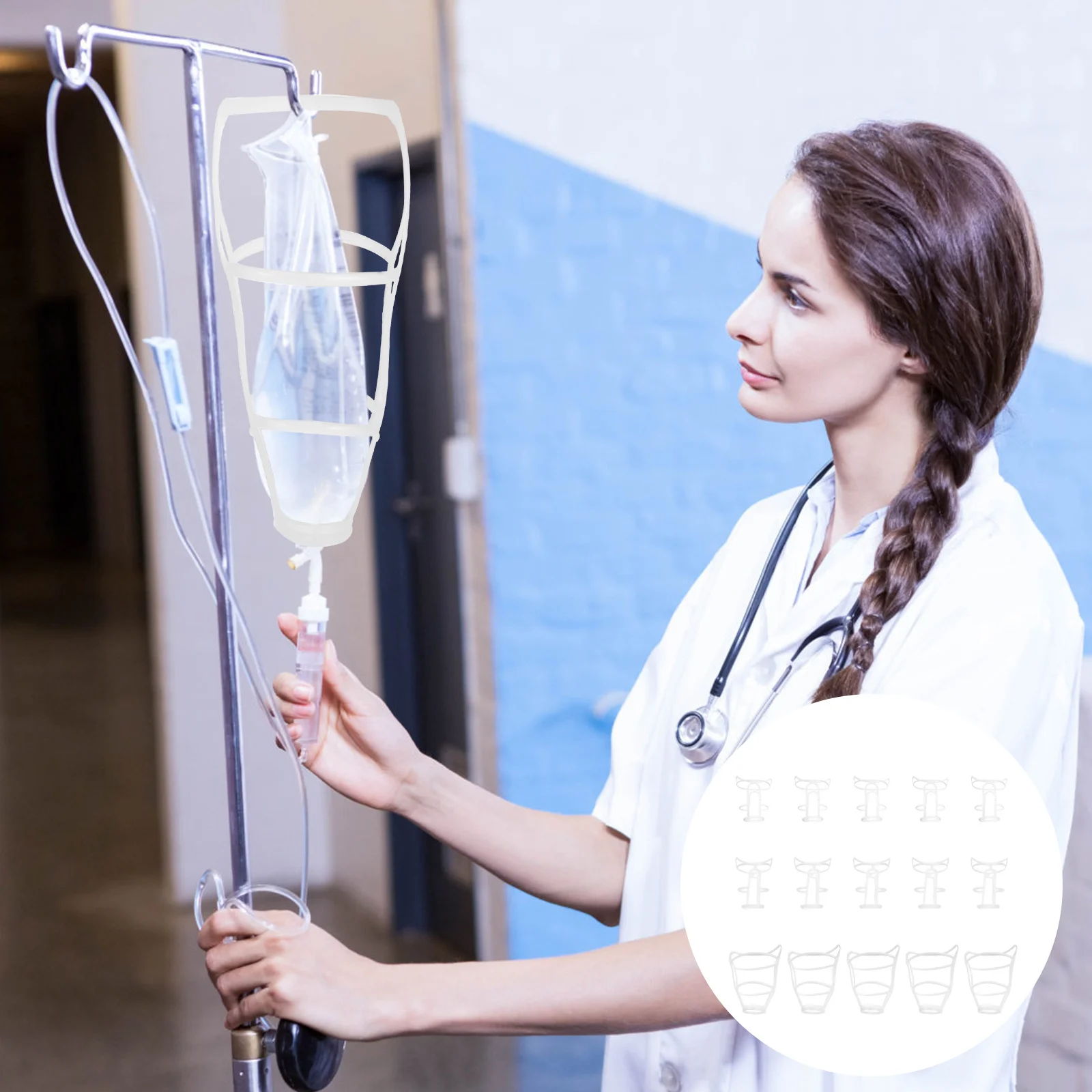 

15pcs Infusion Bottle Sleeve Portable Plastic Hanging Cover For Hospital Home Care Saline Bottle Holder Medical Teaching Tools