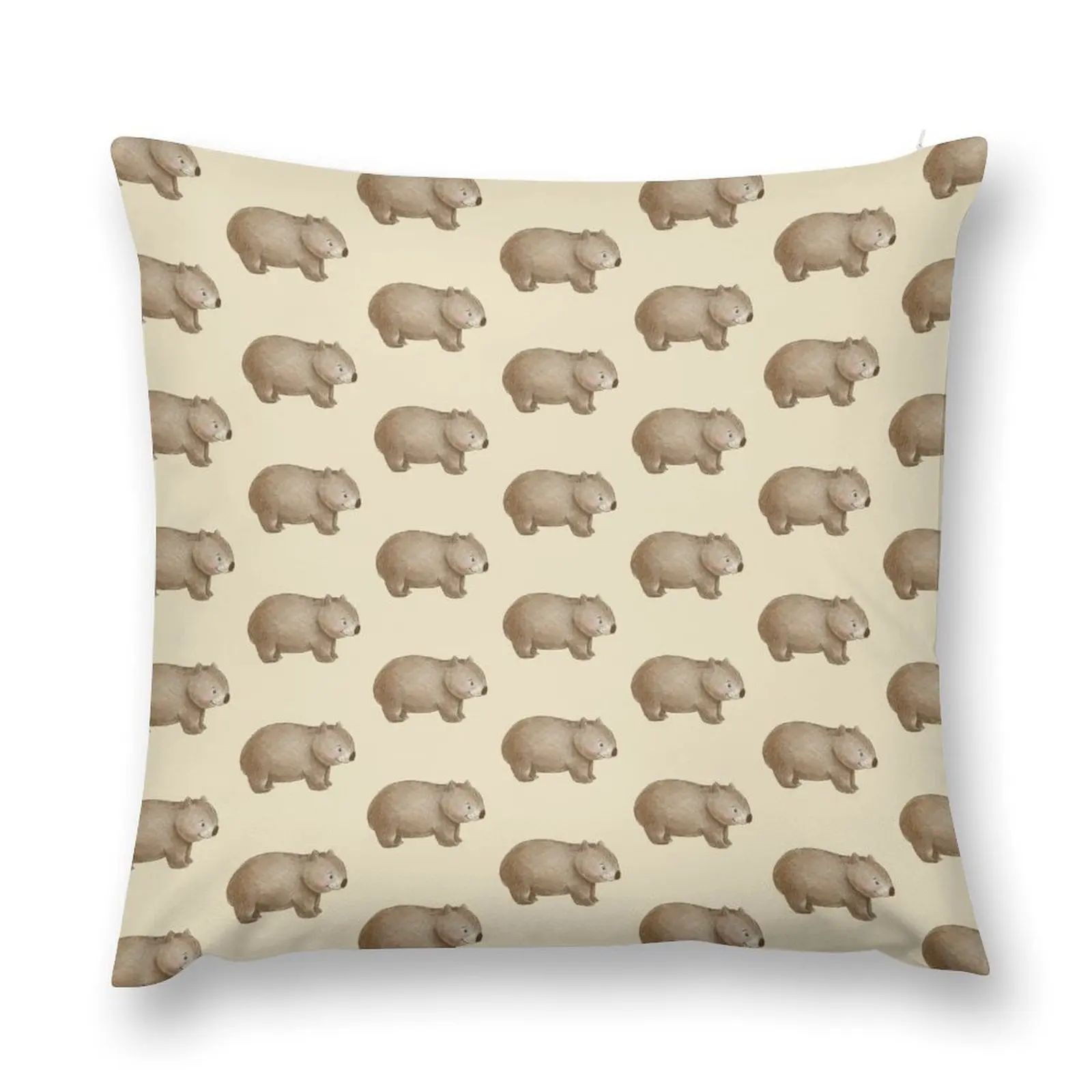 

Aussie Animals: Wombat Throw Pillow bed pillows Christmas Covers luxury decor Decorative Cushions pillow