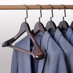 Thickened Suit Coat Hanger Solid-Wood Clothes Hanger Wide Shoulder Seamless Household Clothes Support Wooden Clothes Hanger