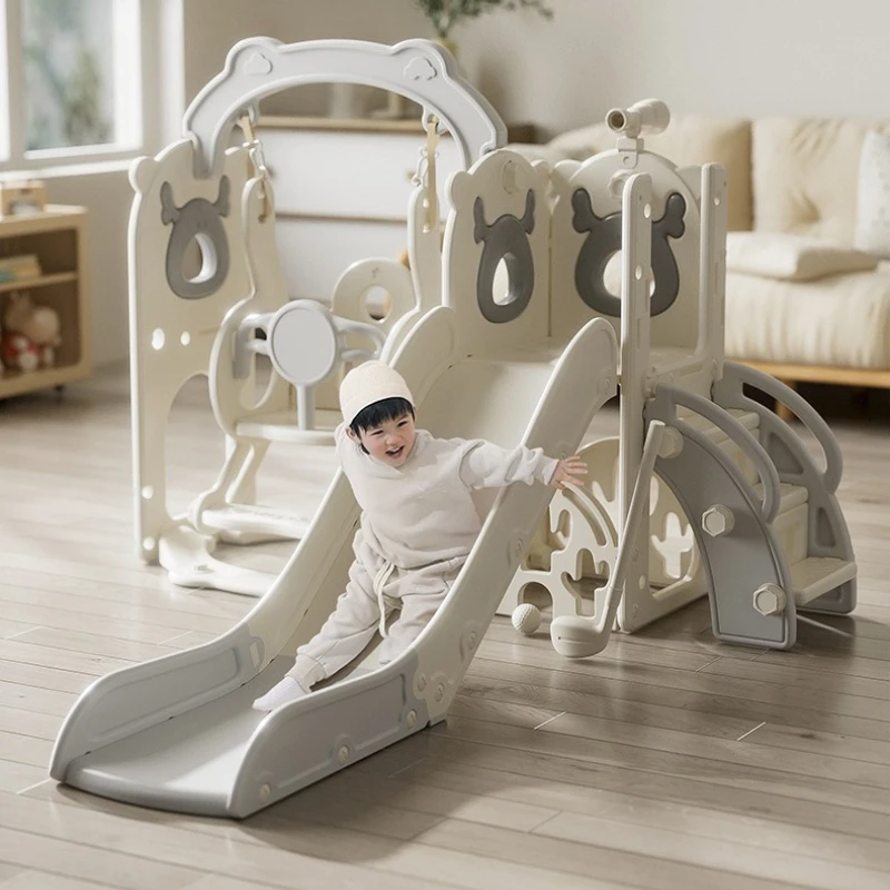Multifunctional Kids Slide Swing Set Playground Children Climbing Slide with Basketball Hoop Child Outdoor Games Sliding Toys