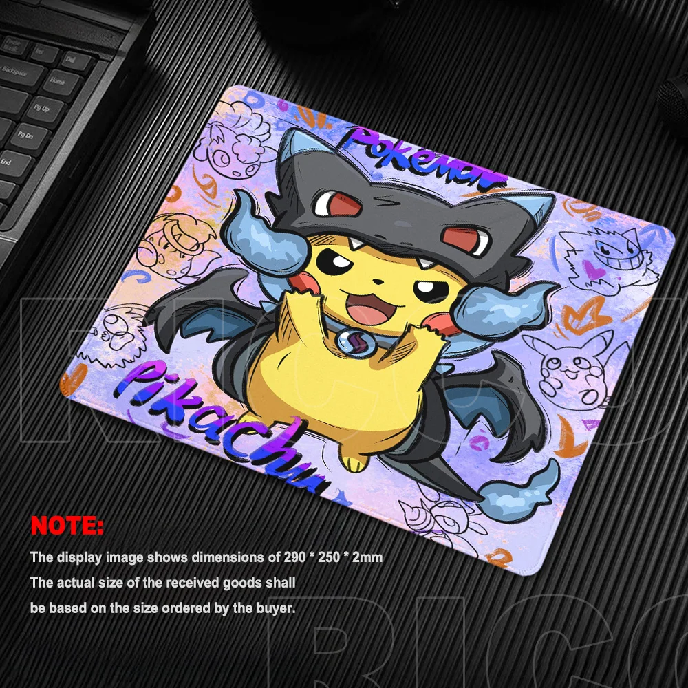

Small Mouse Pad Pikachu Rubber Anti Slip XS Kawaii P-Pokemon Laptop Mats Anime Games Cute Office Home Setup Japanese Accessories